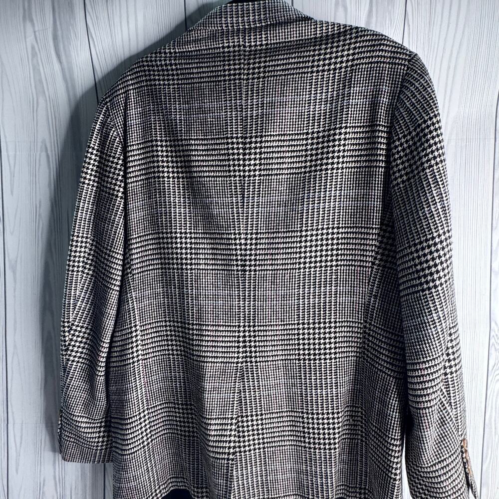 Vintage 1970/80s Union Made Faculty Club Houndstooth Plaid Blazer  Size 44 - Picture 5 of 11